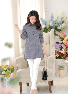 2015春季新款全棉中长款格子衬衫 舒适时尚的女士长袖衬衣批发与零售指南